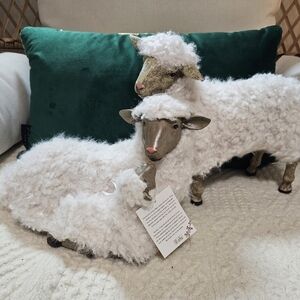 White Sheep Figurine Farmhouse By Rachel Ashwell Set Of 2